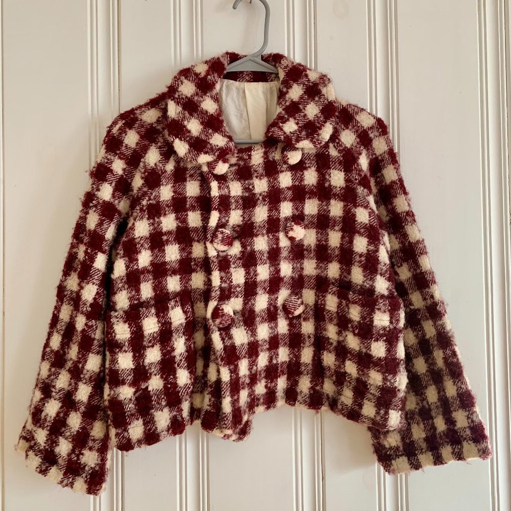 Comme des Garcons Checkered Cropped Coat